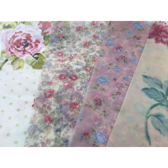 4 Vellum Sheets Custom Print Assorted Floral Pattern mq Pink 8.5 x 11 - Picture 4 of 5